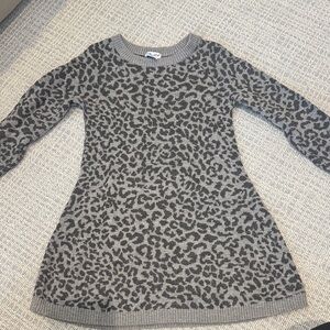 Splendid Leopard Print Kids Sweater Dress